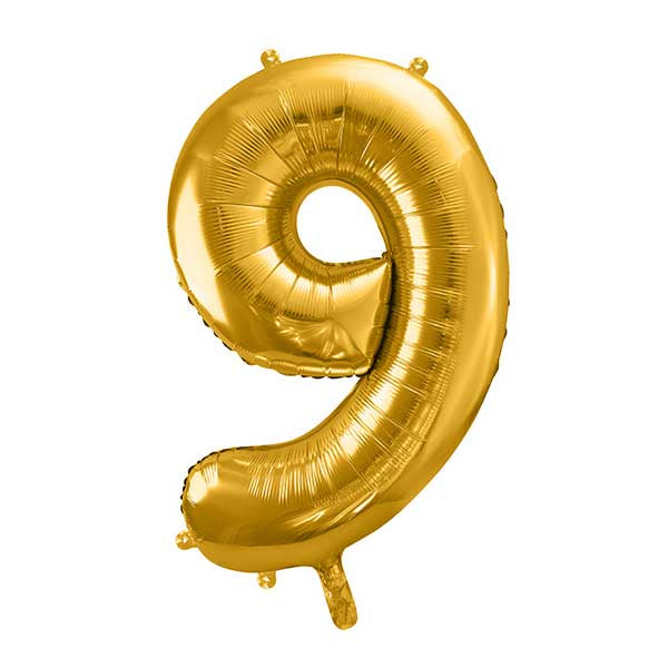 Balloon Foil Number - 9 Gold - 34" (86cm)