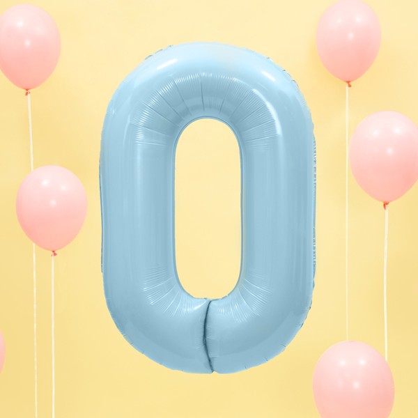 Balloon Foil Number - 0 Blue - 34" (86cm)