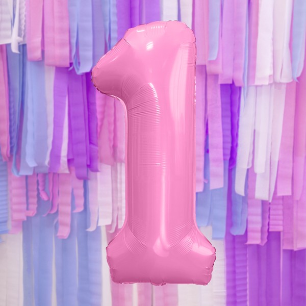 Balloon Foil Number - 1 Pink - 34" (86cm)