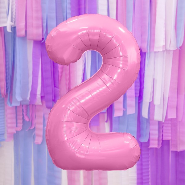 Balloon Foil Number - 2 Pink - 34" (86cm)