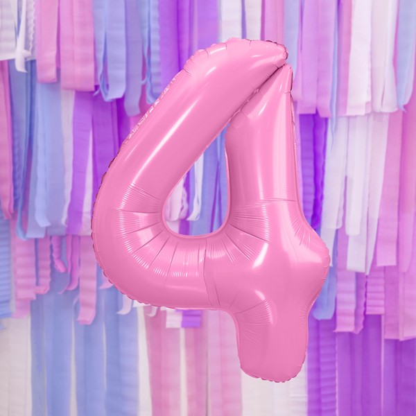Balloon Foil Number - 4 Pink - 34" (86cm)