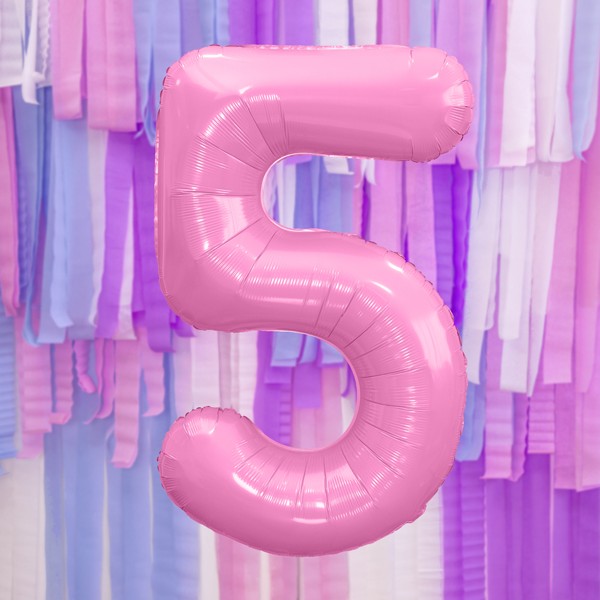 Balloon Foil Number - 5 Pink - 34" (86cm)