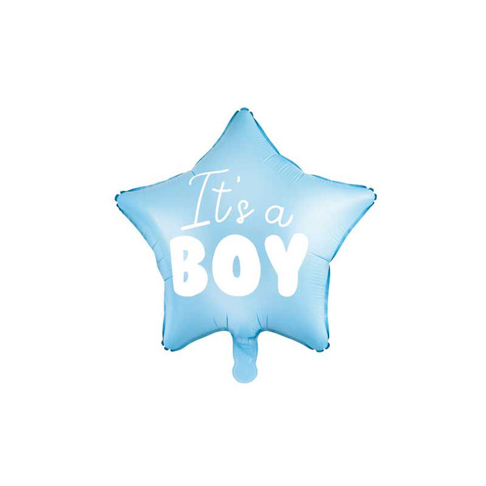 Foil Balloon Star - It's a boy, 48cm, light blue