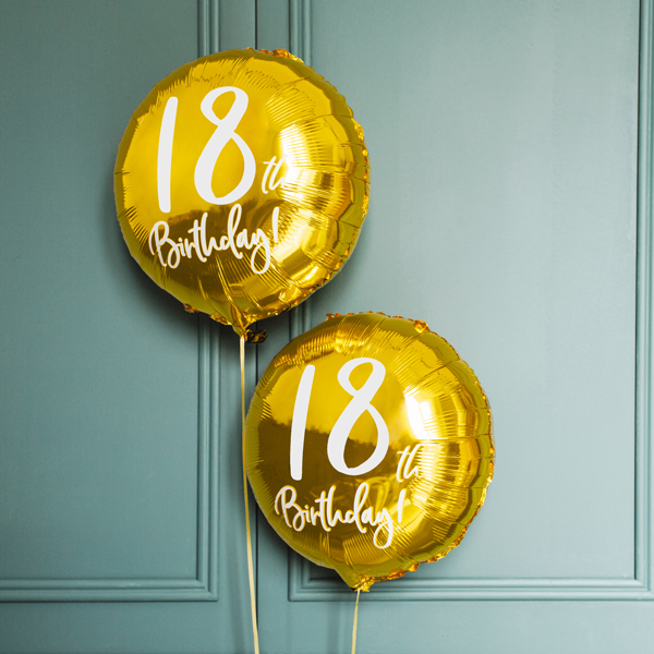 Gold 18th Birthday Balloon - 18" Foil