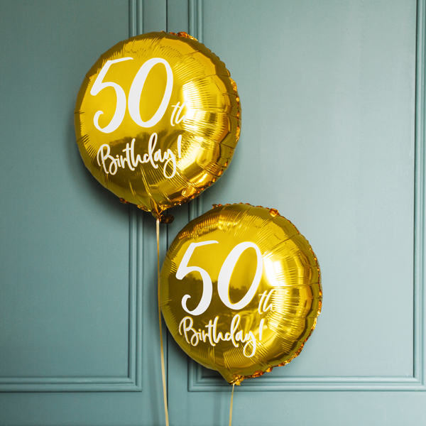 Gold 50th Birthday Balloon - 18" Foil