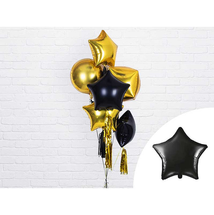Foil Balloon Star, 48cm, black