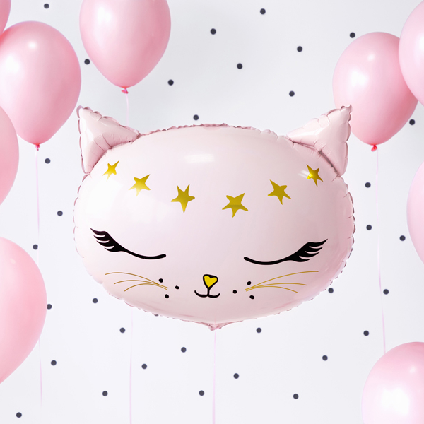 Foil Balloon Cat - Pink 48x36cm