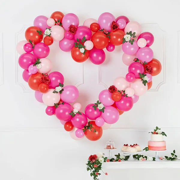 Balloon garland with frame, pink, 160 cm