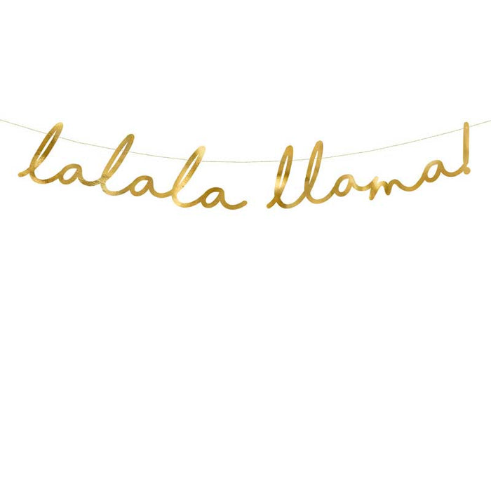 Banner Llama - Lalala Llama,gold, 12.5x82cm