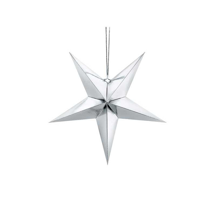 Paper star, 45cm, silver