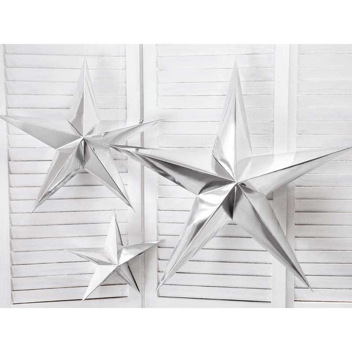 Paper star, 45cm, silver