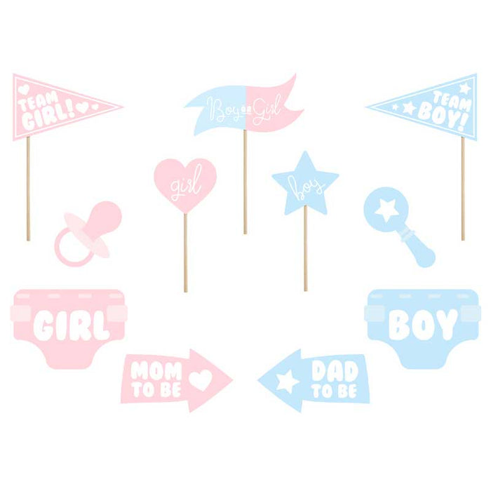 Photo props Gender reveal party, mix