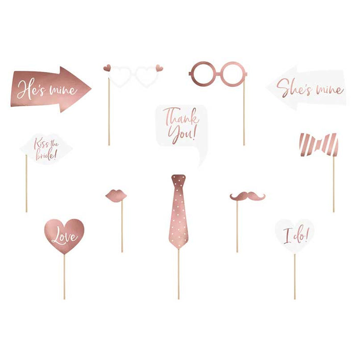Wedding photo props, mix - 12pk