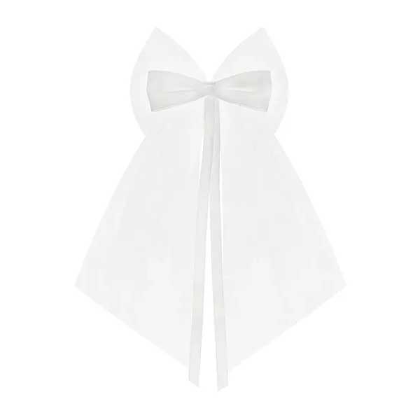 Bows with a ribbon, white, 18cm - 2pk