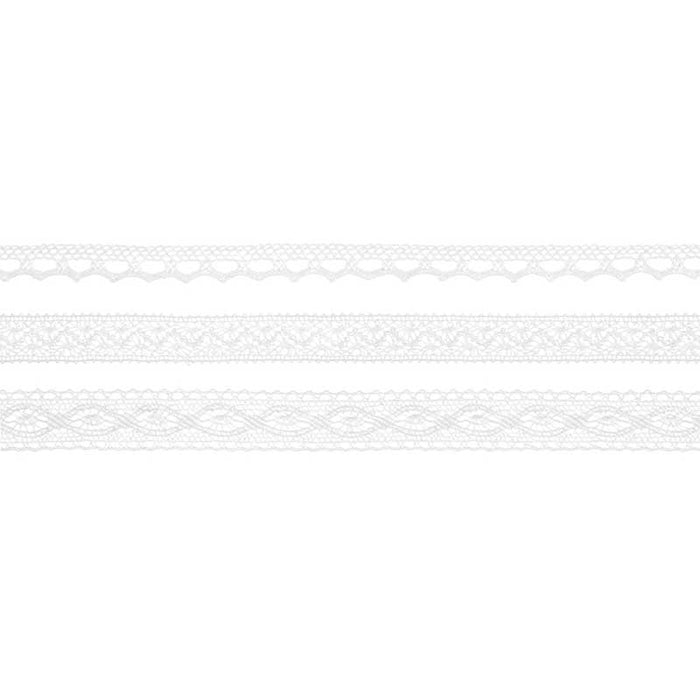 Lace Ribbons - White Design 2 - 3pk