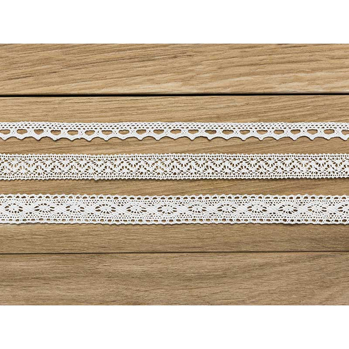 Lace Ribbons - White Design 2 - 3pk