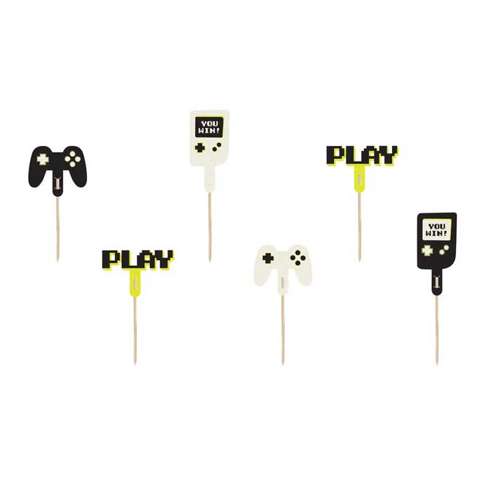 Cupcake toppers - Gamer, 6-10.5 cm, mix