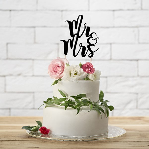 Cake Topper - Mr & Mrs - Black