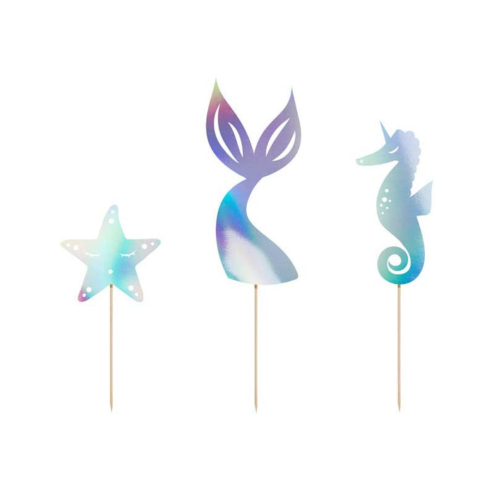 Cake toppers Mermaid, iridescent, 24.5cm