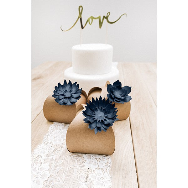 Paper Flowers - Navy Blue - 3pk