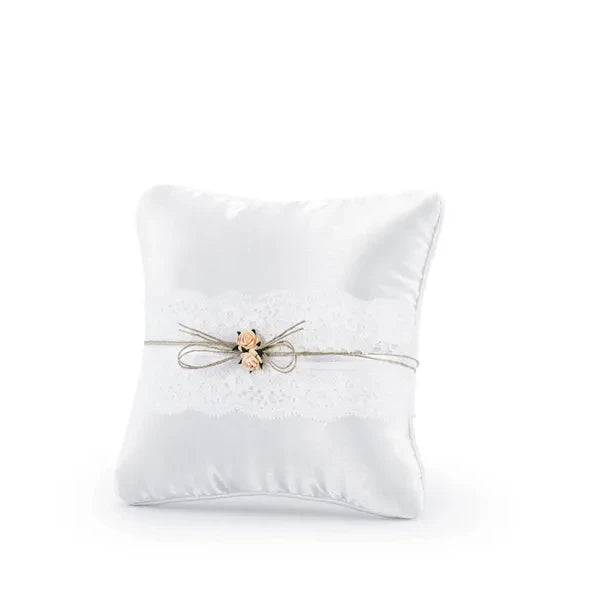 Ring bearer pillow, white, 16 x 16cm