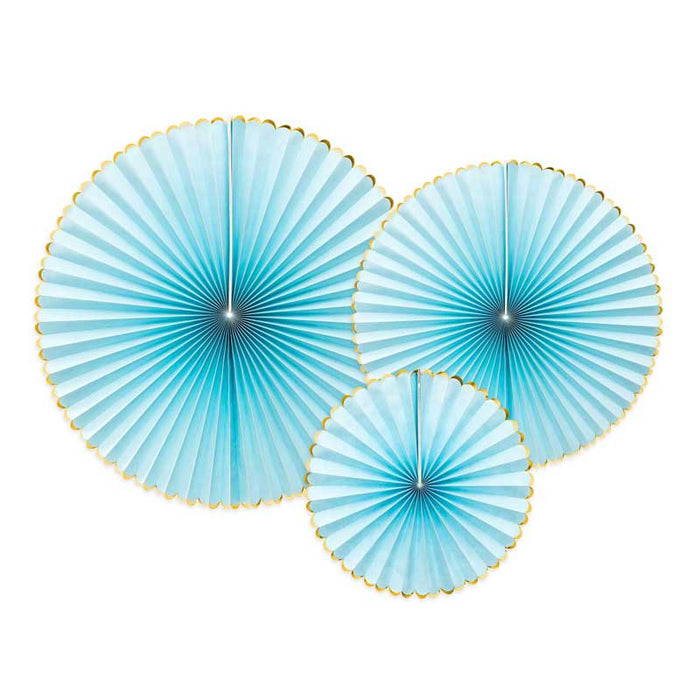 Decorative Rosettes Yummy, light blue - 3pk