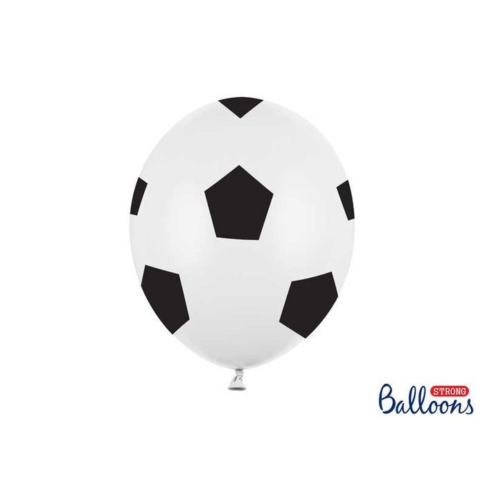 Balloons 30cm, Football, Pure White - 6pk