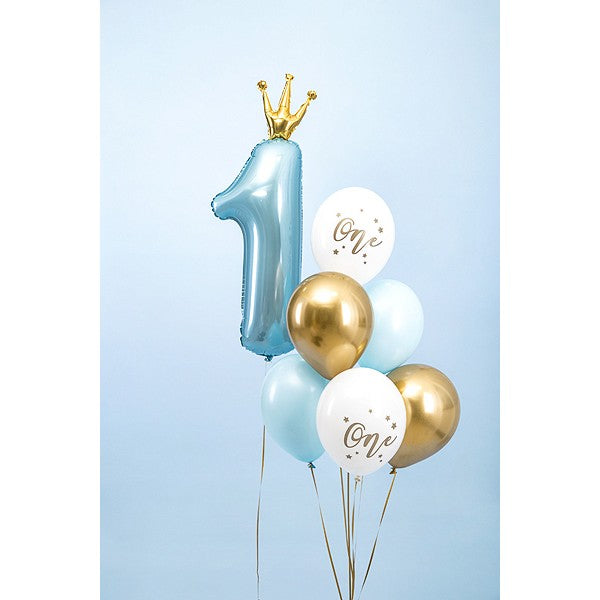 Balloons 30cm, One, Pastel Light Blue - 6pk
