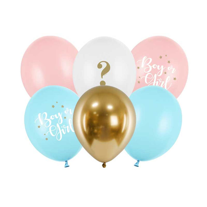 Gender Reveal Balloons 30 cm,Boy or Girl - 6pk