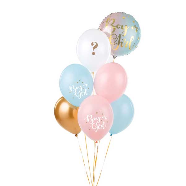 Gender Reveal Balloons 30 cm,Boy or Girl - 6pk