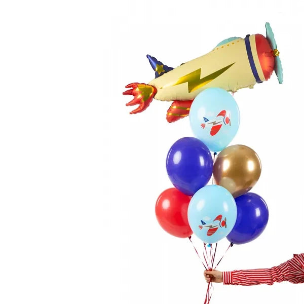 Balloons 30 cm, Plane, Pastel Light Blue - 6pk