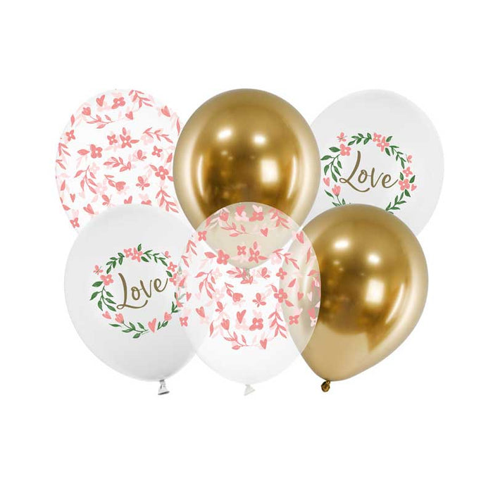 Balloons 30 cm, Love, mix - 6pk
