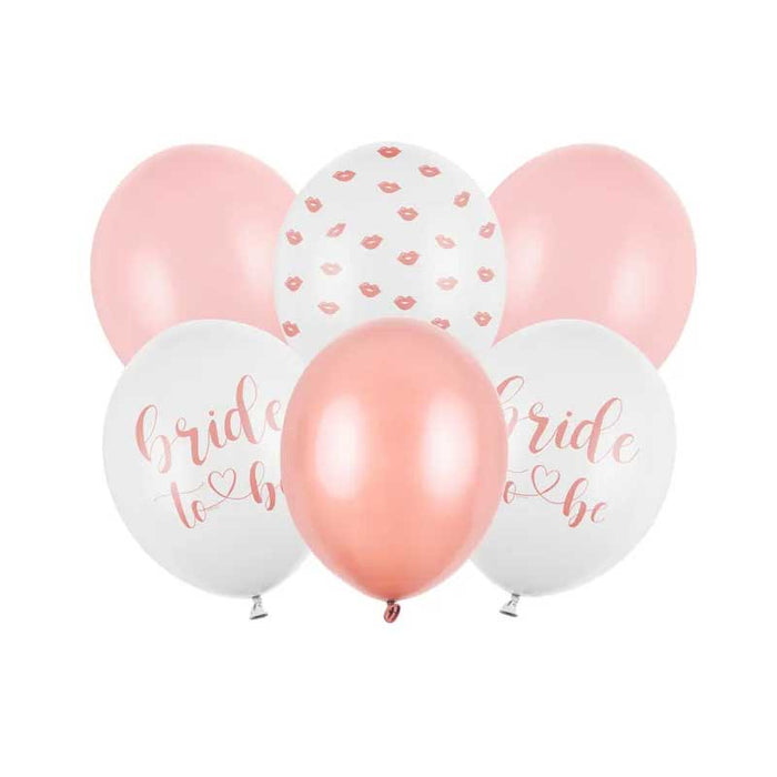 Balloons 30 cm, Bride to be, mix - 6pk