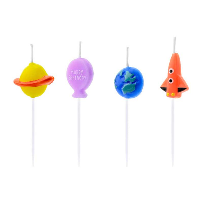 Birthday candles Space, mix, 2-3cm - 4pk