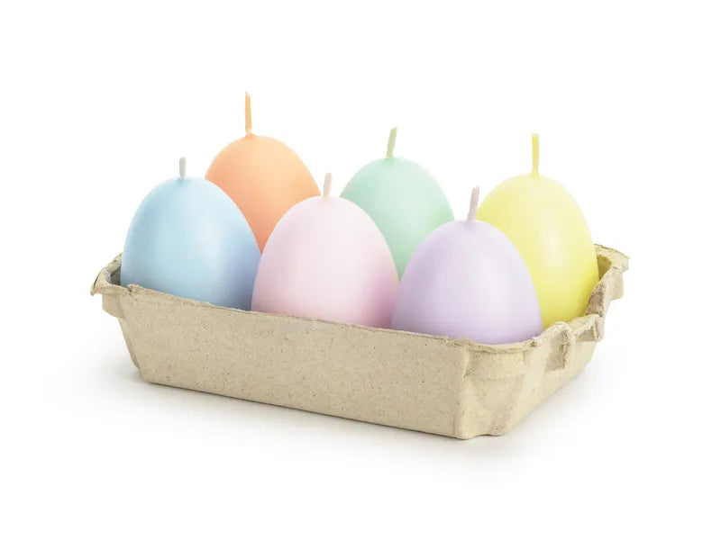 Eggs candles 6 pcs, mix, 7 cm