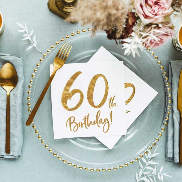 Lunch Napkins - 60th Birthday - 20pk
