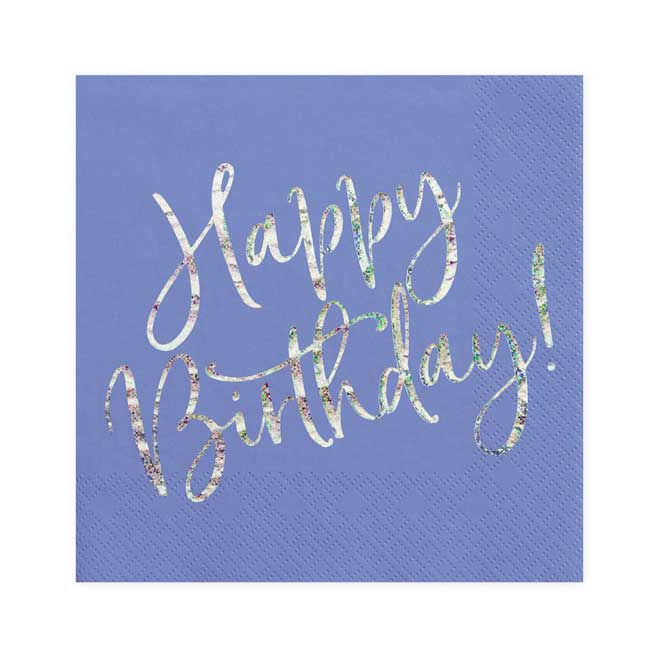 Lunch Napkins - Blue - Happy Birthday - 20pk