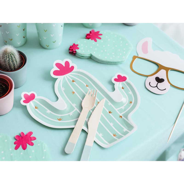 Paper plates Cactus, mix, 23x24cm