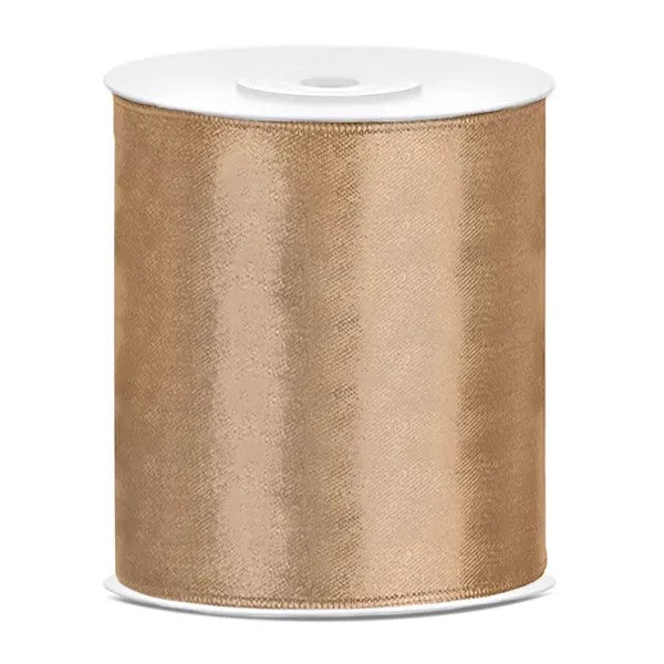 Satin Ribbon - 100mm  - Light Gold