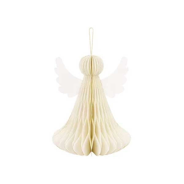 Paper decoration honeycomb Angel, ivory, 24 cm