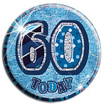 Dazzling Effects 60 Today Big Birthday Badge - Blue