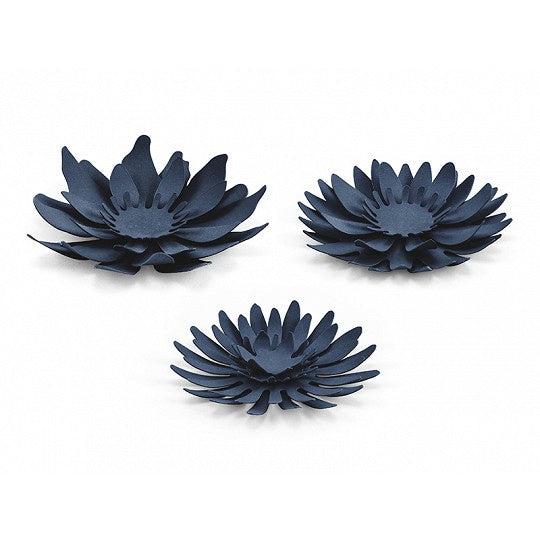 Paper Flowers - Navy Blue - 3pk