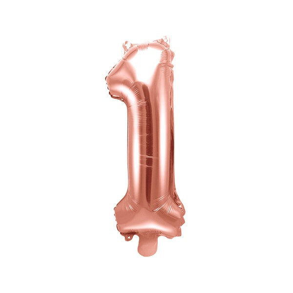 Balloon Foil Number - 1 Rose Gold - 14" (35cm)