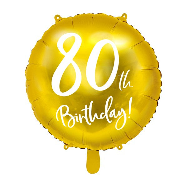 Gold 80th Birthday Balloon - 18" Foil