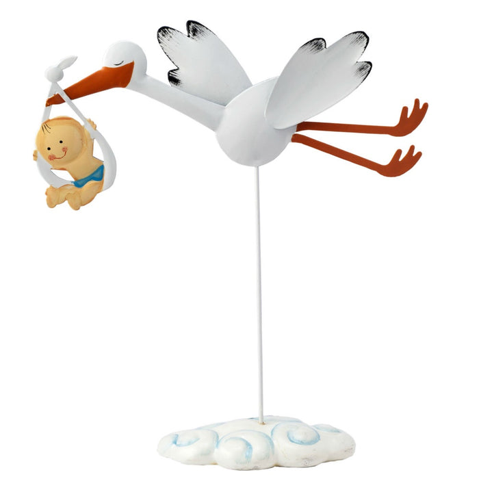 Cake Topper - Flying Stork with Baby Boy