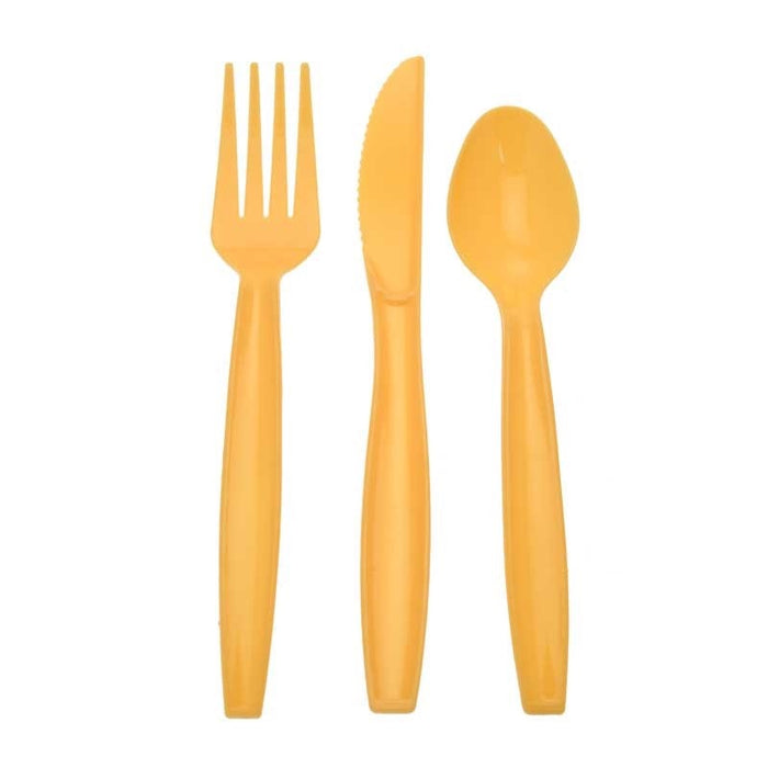Cutlery Set - Plastic - Yellow 18pk