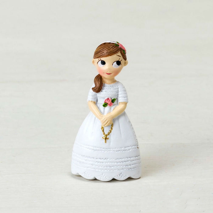Communion Girl with Flowers and Rosary Magnet
