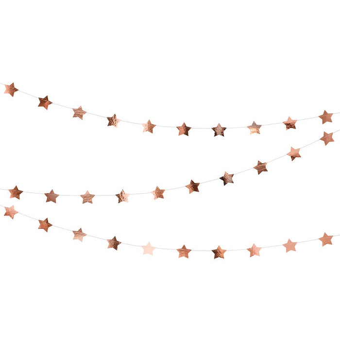 Garland - Rose Gold Stars - 3.6m