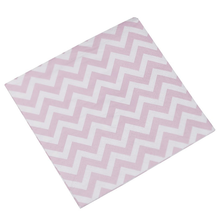 Small Paper Napkins - Pink - Chevron Divine - 20pk