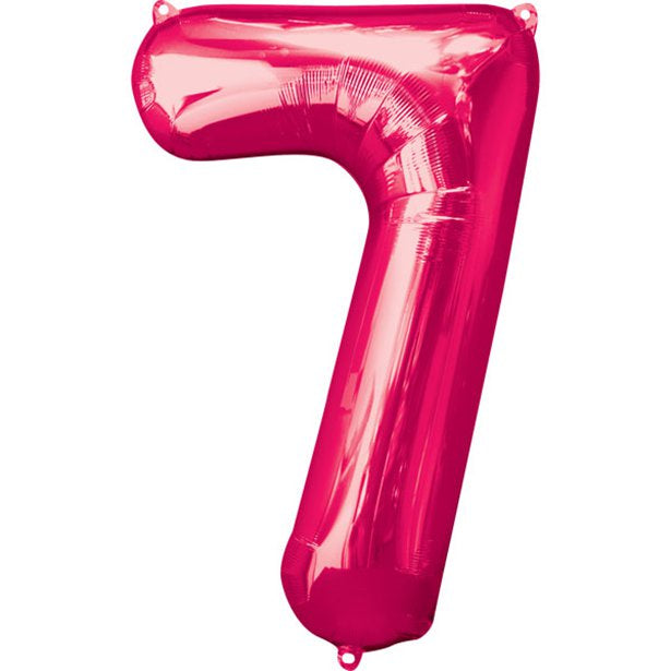 Balloon Foil Number - 7  Pink - 34"